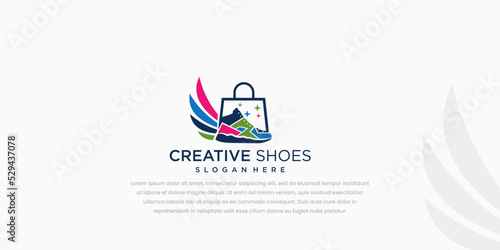 Shoes, Sneaker, boots Shoes Store Logo, Men's shoes vector sports style shoes Logo Template Design