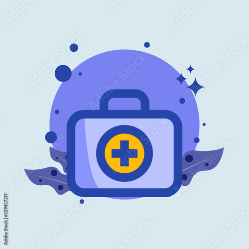 Doctor bag flat illustration. Medicals kit signs vector illustration.