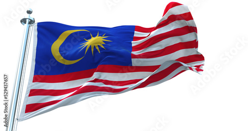 Malaysia flag on transparent background 4k