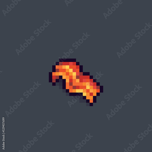 single bacoon meat in pixel art style photo