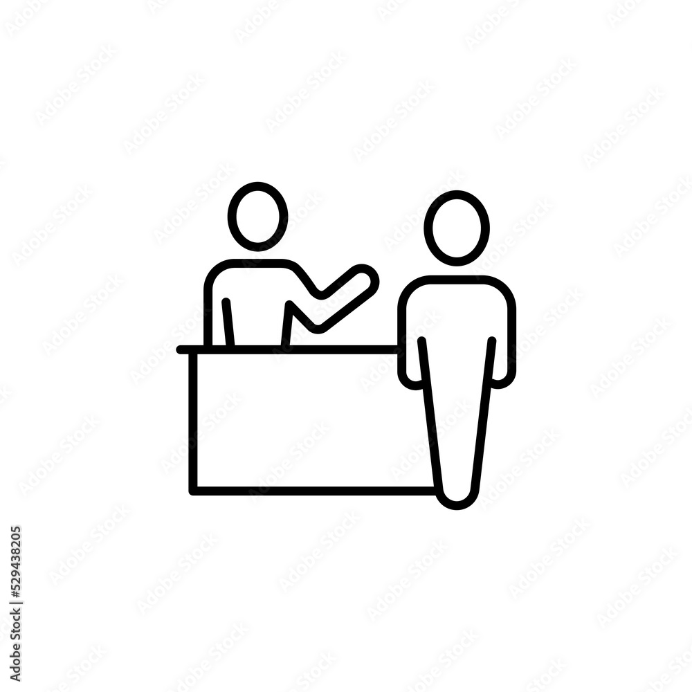 Reception concept line icon. Simple element illustration. Reception concept outline symbol design. Reception concept line icon. Simple element illustration. Reception concept outline symbol design.