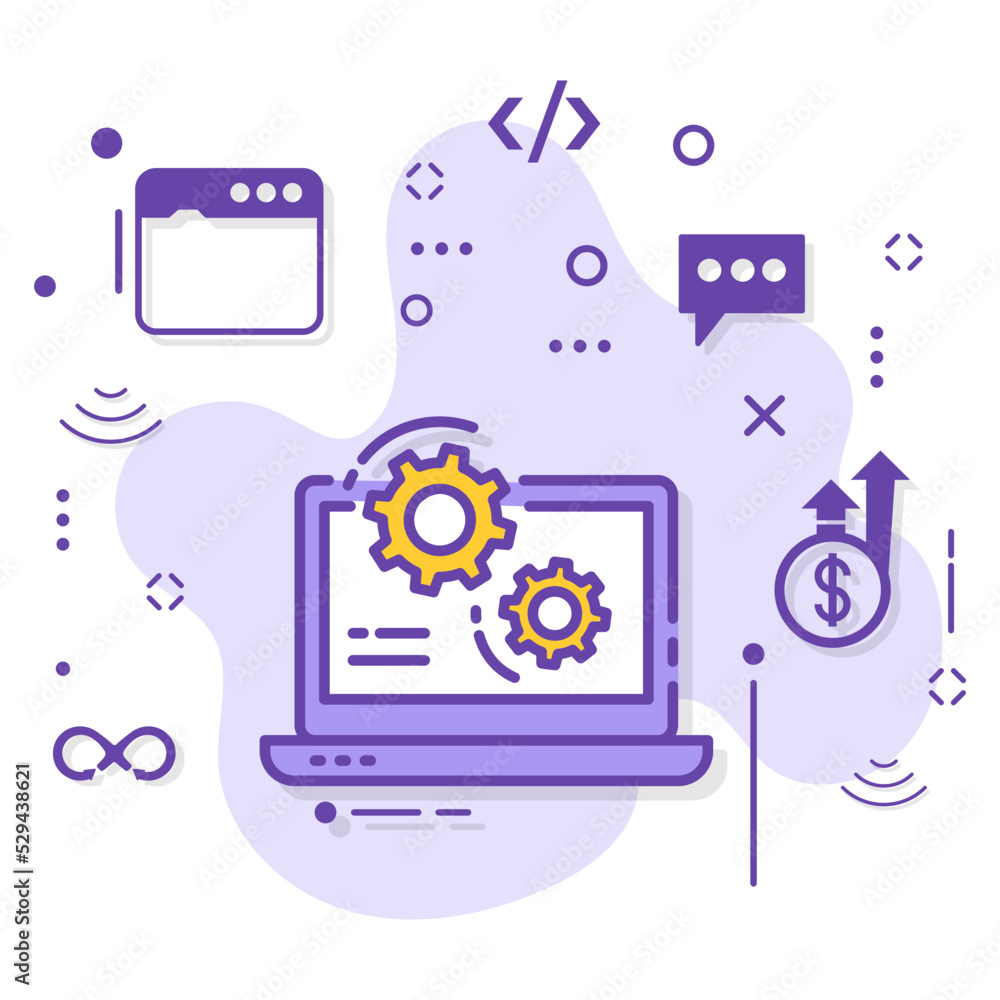 Computer Hardware Stock illustration, Gear with Screen Sign, Laptop customization and configuration concept, Host Management Vector Icon Design, Cloud computing and Web hosting service Symbol, Computer Hardware Stock illustration, Gear with Screen Sign, Laptop customization and configuration concept, Host Management Vector Icon Design, Cloud computing and Web hosting service Symbol,