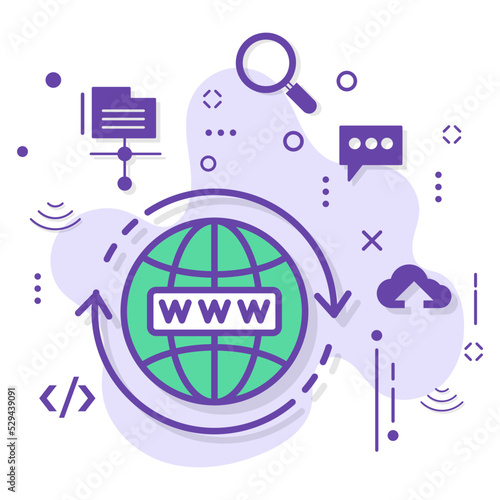 Website Address Concept, World Wide Web Vector Icon Design, Cloud computing and Internet hosting services Symbol, Web URL Sign