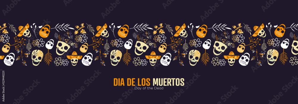 Dia De Los Muertos, Day of the Dead banner. Dia De Los Muertos, Day of the Dead banner.