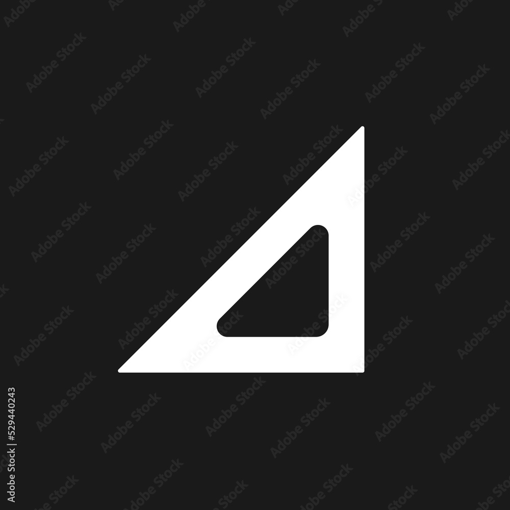 Rectangle ruler dark mode glyph ui icon. Mathematical instrument. User interface design. White silhouette symbol on black space. Solid pictogram for web, mobile. Vector isolated illustration Rectangle ruler dark mode glyph ui icon. Mathematical instrument. User interface design. White silhouette symbol on black space. Solid pictogram for web, mobile. Vector isolated illustration