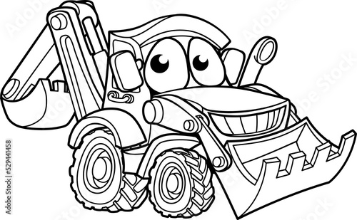 Bulldozer Digger Cartoon Ch...