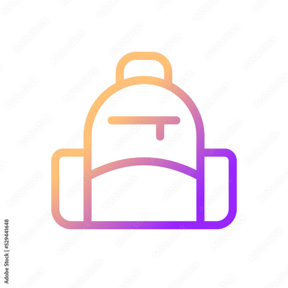 School backpack pixel perfect gradient linear ui icon. Rucksack for high school, college students. Line color user interface symbol. Modern style pictogram. Vector isolated outline illustration School backpack pixel perfect gradient linear ui icon. Rucksack for high school, college students. Line color user interface symbol. Modern style pictogram. Vector isolated outline illustration