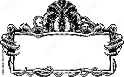 Obraz na plátně Cthulhu Monster Vintage Sign