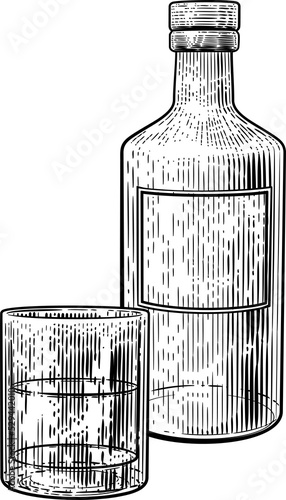 Drink Bottle and Glass in V...