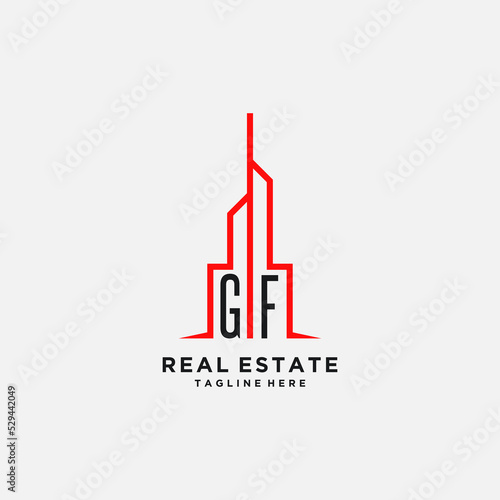 Initial letter GF  Real Estate Logo stock illustration. Logo vector