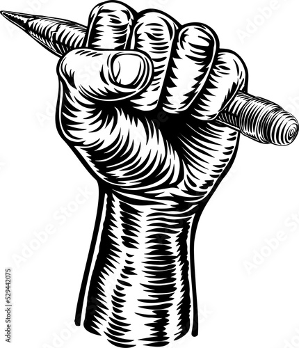 Hand Holding Pencil