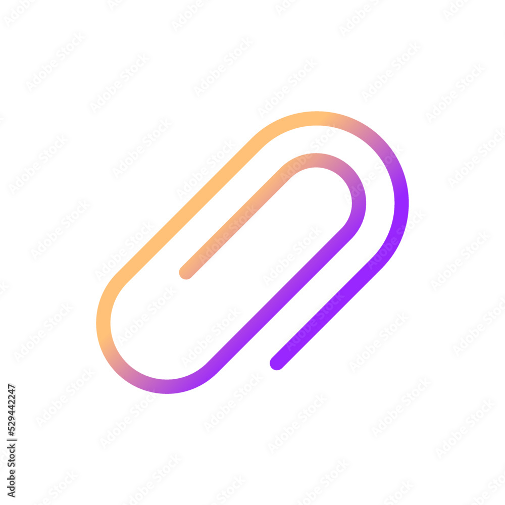Paperclip pixel perfect gradient linear ui icon. Stationery supply. Office accessory. Hold paper sheets. Line color user interface symbol. Modern style pictogram. Vector isolated outline illustration Paperclip pixel perfect gradient linear ui icon. Stationery supply. Office accessory. Hold paper sheets. Line color user interface symbol. Modern style pictogram. Vector isolated outline illustration
