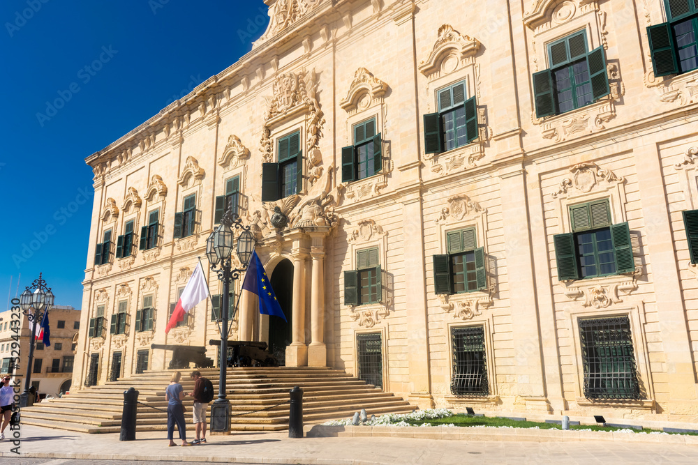 Valletta, Malta, 22 May 2022:  City hall of Valletta