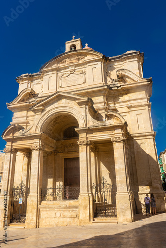 Valletta, Malta, 22 May 2022: Church in Valletta town center