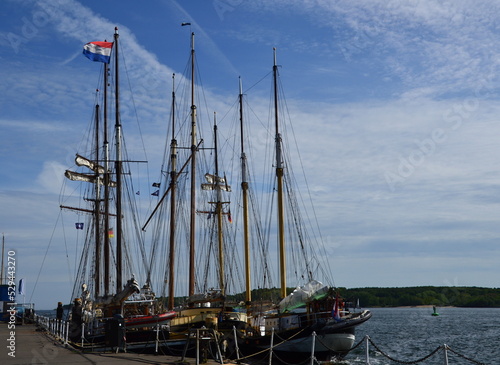 Sailing Ships at the Bay Förde in Kiel, the Capital City of Schleswig - Holstein