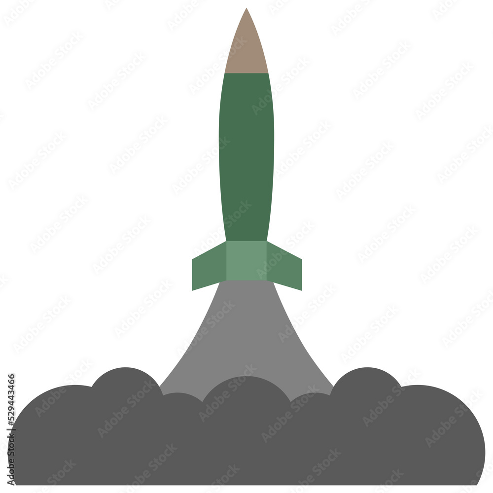Missile launcher icon. Flat design. For presentation.