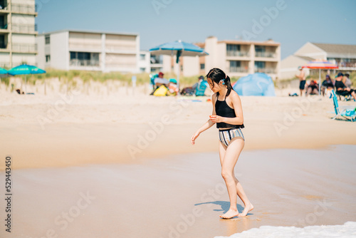 asian girl at the beach