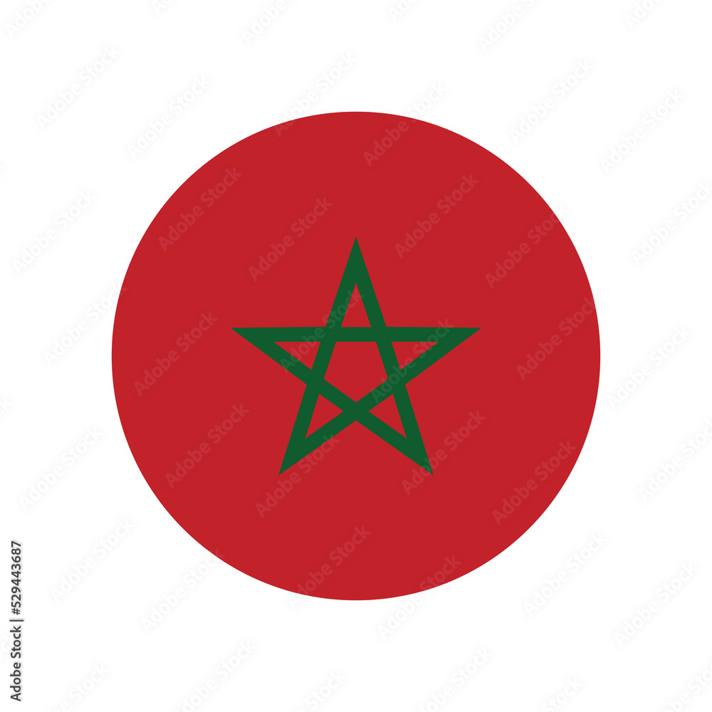 Morocco vector flag circle on white background Morocco vector flag circle on white background