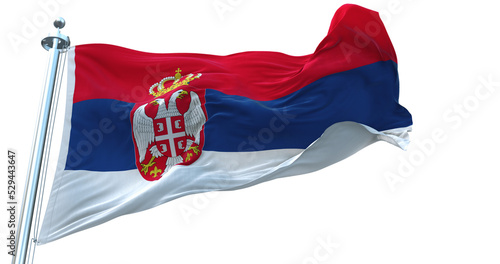 Serbia flag on transparent background 4k photo