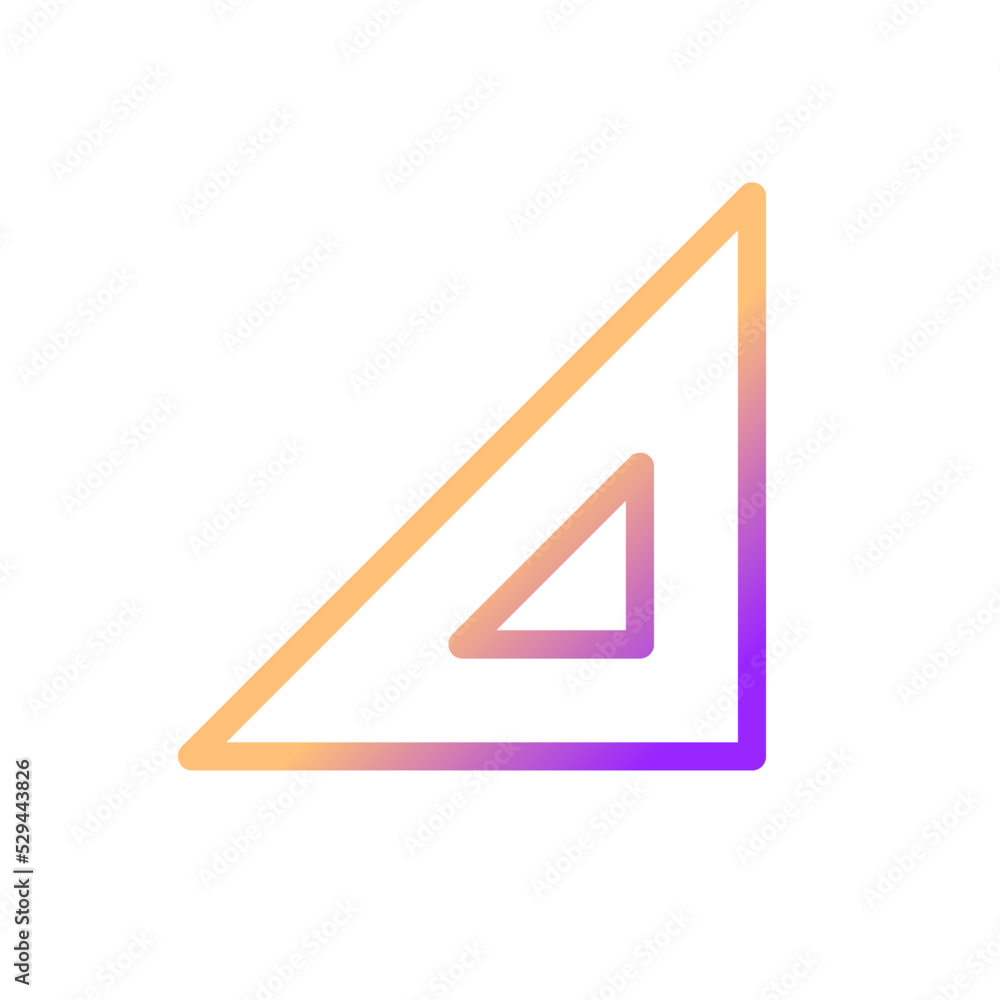 Rectangle ruler pixel perfect gradient linear ui icon. Mathematical instrument. Geometric tool. Line color user interface symbol. Modern style pictogram. Vector isolated outline illustration Rectangle ruler pixel perfect gradient linear ui icon. Mathematical instrument. Geometric tool. Line color user interface symbol. Modern style pictogram. Vector isolated outline illustration
