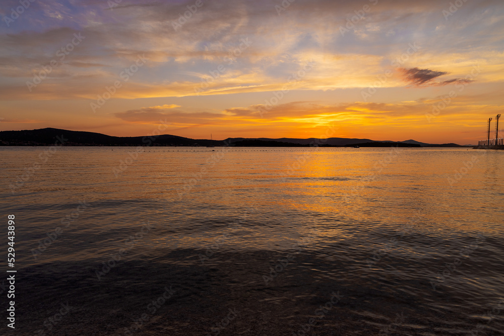 Sunset on the Adriatic Sea near Krk Island, Croatia