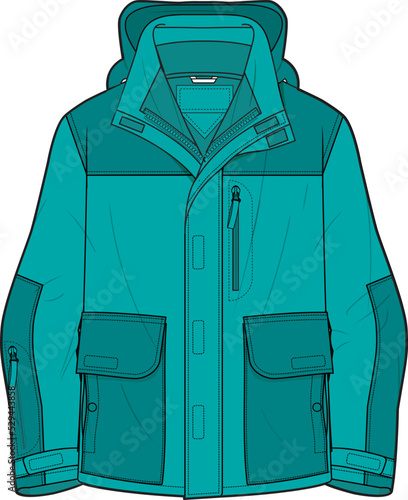 TECHNOLOGY PARKA JACKET FOR MEN AND BOYS WEAR VECTOR photo