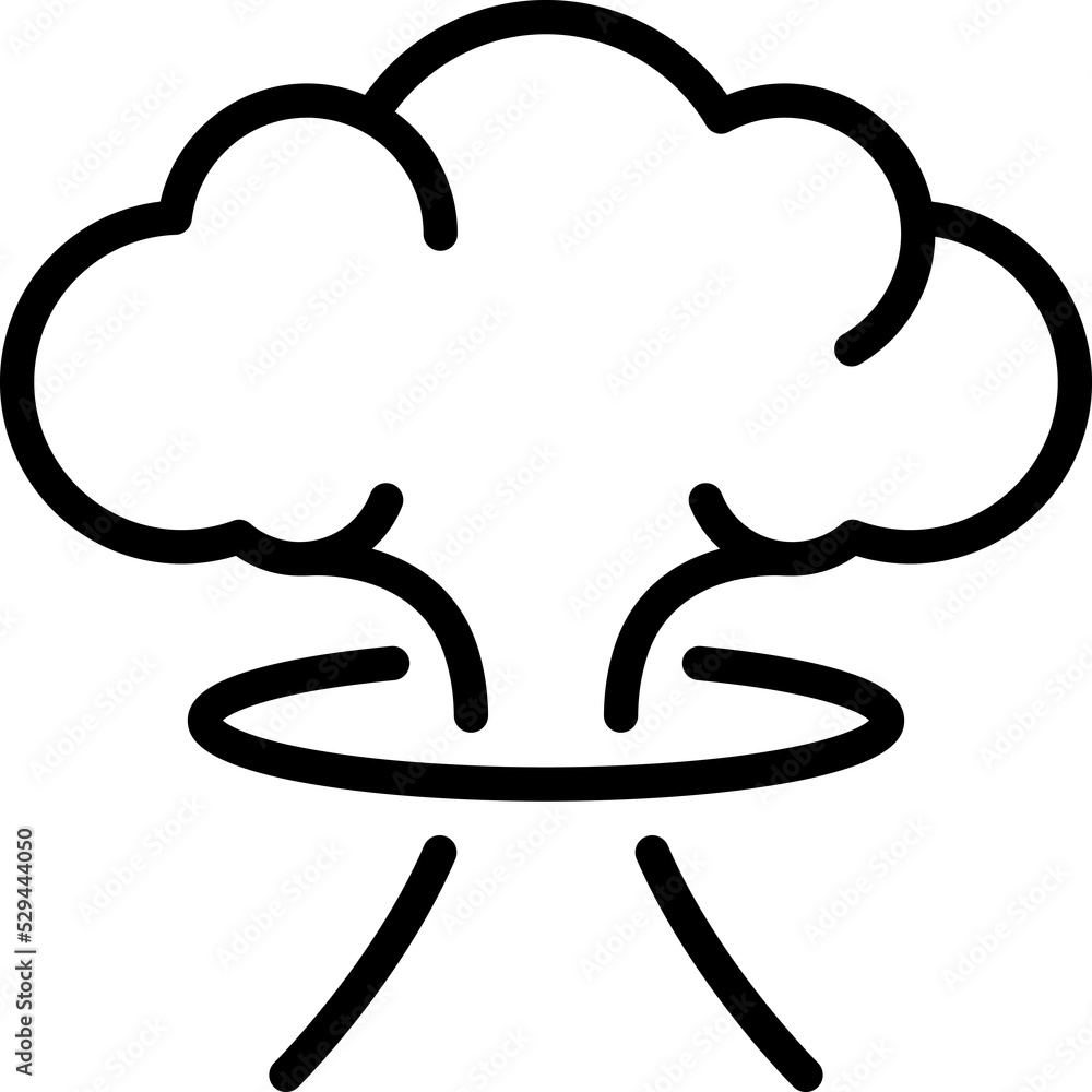 Nuclear bomb icon. Outline design. For presentation. Nuclear bomb icon. Outline design. For presentation.