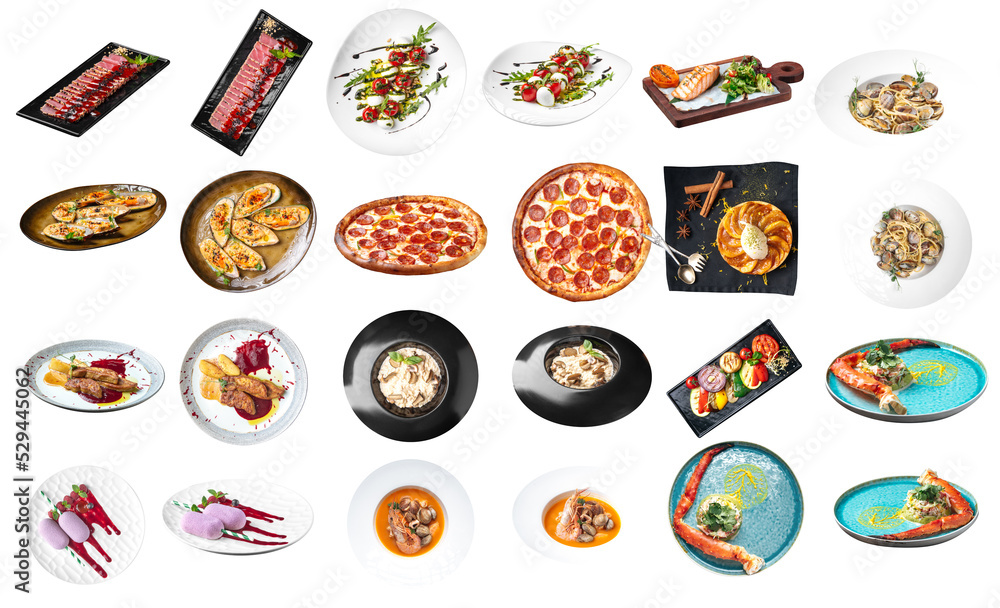 Isolated png mediterranean cuisine dishes collage Isolated png mediterranean cuisine dishes collage