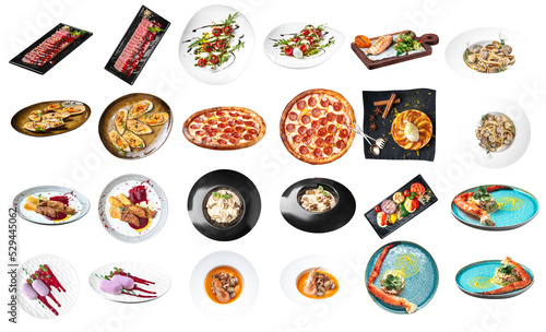 Isolated png mediterranean cuisine dishes collage