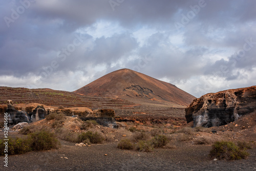 The stratified city of Lanzarote, a volcanic area with geological rock formations, Canary Islands in Spain photo