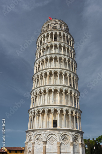 Pisa, Italy, 14 April 2022: View of the Leaning Tower