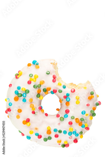 Donut with sprinkles isolated on transparent background, PNG
