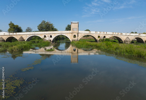 Tunca and Meric Bridge Drone Photo, Edirne Turkey