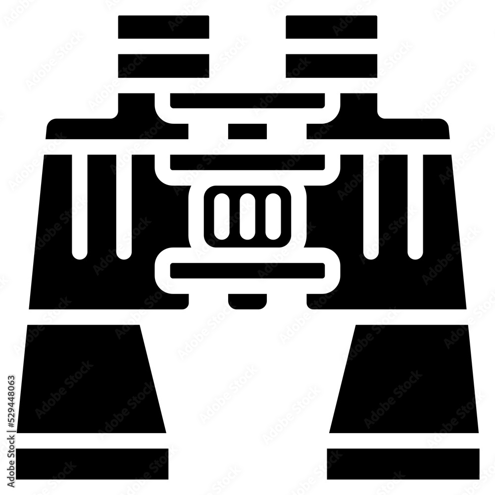 Binoculars icon. Solid design. For presentation. Binoculars icon. Solid design. For presentation.