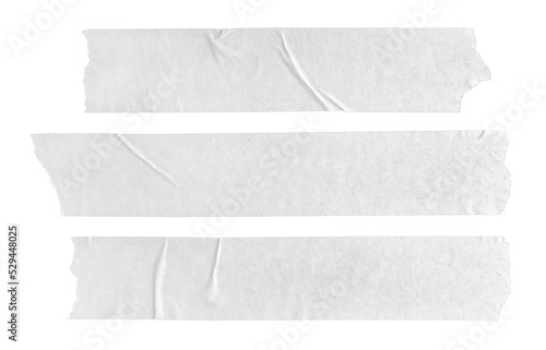 Fototapeta Set of three gray blank paper tape stickers isolated