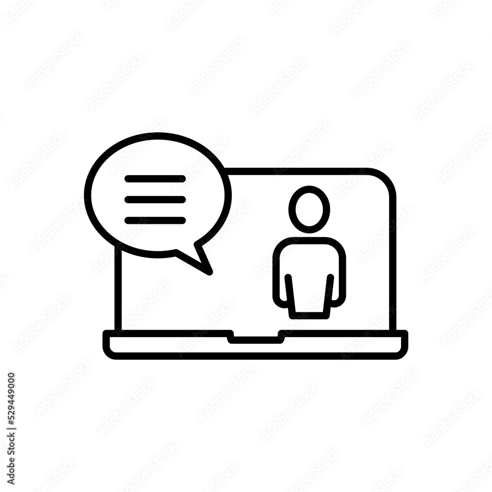 Online counseling line icon. Simple element illustration. Online counseling concept outline symbol design. Online counseling line icon. Simple element illustration. Online counseling concept outline symbol design.