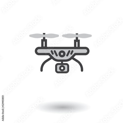 Drone icon. Simple sign drawing. drone symbol design. Can be used for web, print and mobile. 