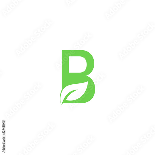 B leaf template logo initial typhography businest photo