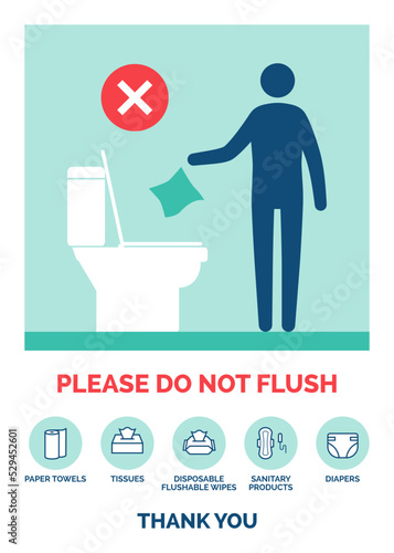 Do not flush sign with text
