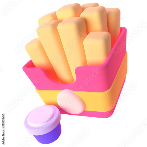 Potato_Stick in 3d render for graphic asset web presentation or other