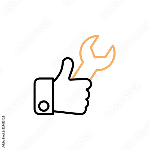 Fast car repair line icon. Simple element illustration. Fast car repair concept outline symbol design.