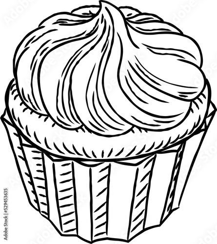 Cupcake Vintage Retro Woodc...