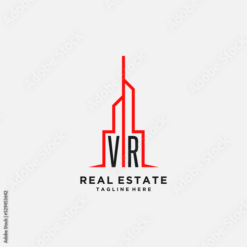 Initial letter VR  Real Estate Logo stock illustration. Logo vector