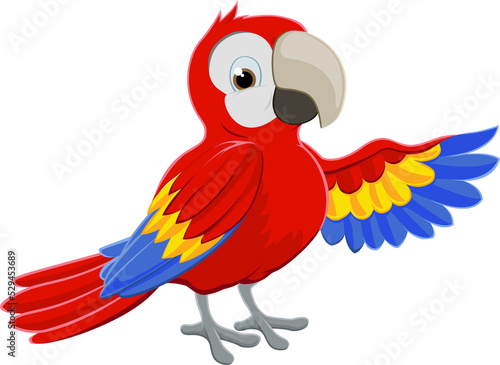 Cartoon Parrot Pointing