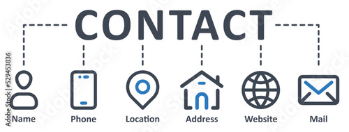 Contact icon - vector illustration . Contact, name, phone, address, location, website, mail, business card, infographic, template, presentation, concept, banner, icon set, icons .