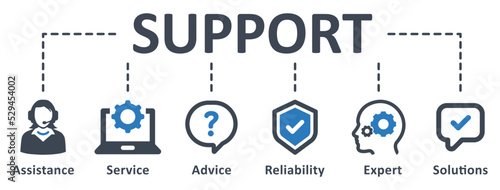 Support icon - vector illustration . Support, service, advice, assistance, help, reliability, expert, solution, infographic, template, presentation, concept, banner, pictogram, icon set, icons .