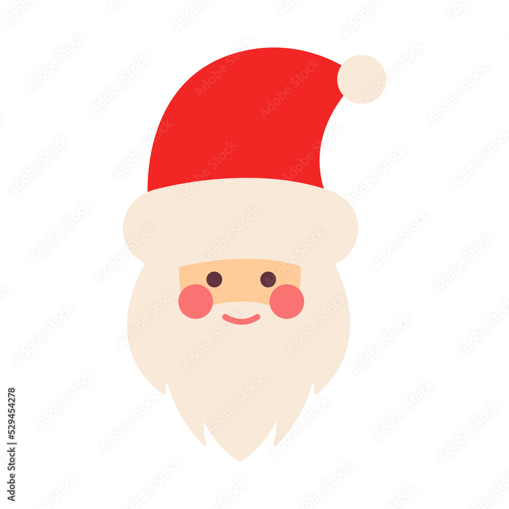 Flat Christmas icon. Christmas and Happy New Year greeting. Happy holidays Christmas card, poster, banner, frame. Flat vector illustration or icon Santa Claus Flat Christmas icon. Christmas and Happy New Year greeting. Happy holidays Christmas card, poster, banner, frame. Flat vector illustration or icon Santa Claus