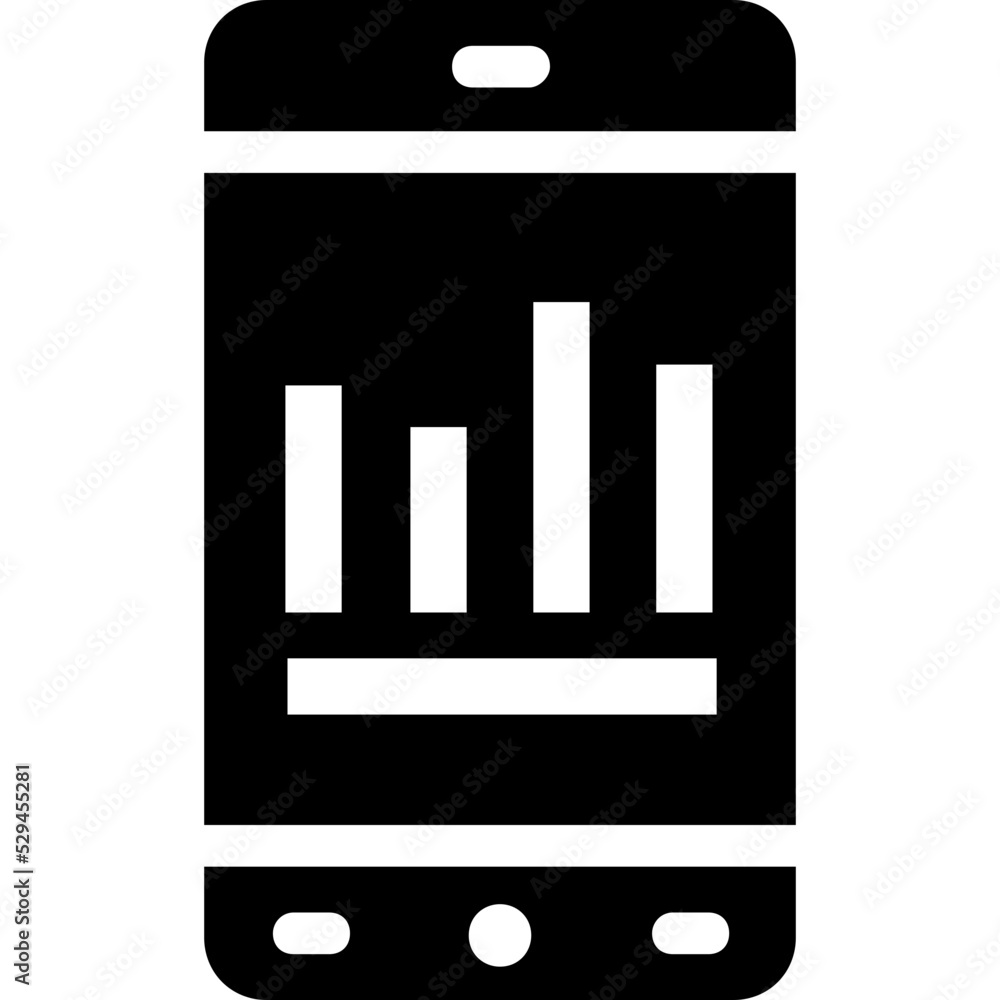 Mobile Graph Vector Icon Mobile Graph Vector Icon