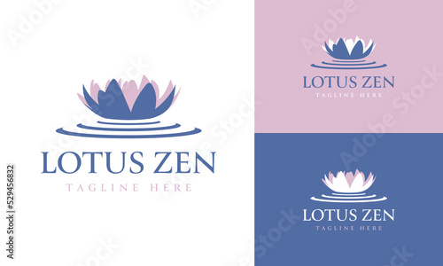 Lotus Zen Wellness Yoga Concept Logo