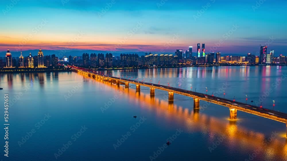 Time-lapse photography of city scenery of Nanchang, Jiangxi, China Time-lapse photography of city scenery of Nanchang, Jiangxi, China